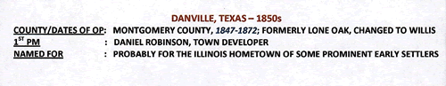 Danville, TX, Montgomery County, 1850s postmark