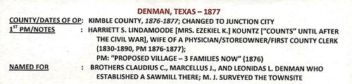 Denman, Texas post office info
