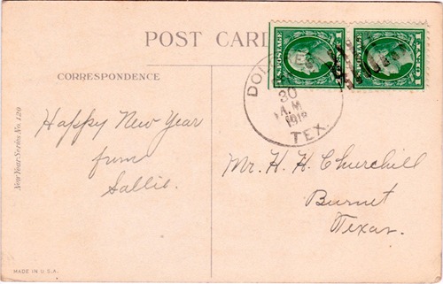 Dolores TX Webb Co 1918 postmark