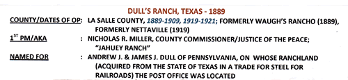 La Salle County Dull's Ranch, TX  info