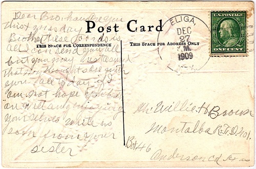 Eliga TX Coryell County 1909 Postmark