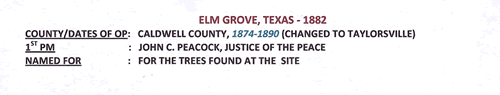 Elm Grove TX Caldwell County 1882 Postmark info