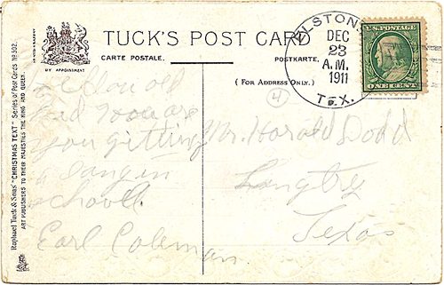 Elstone TX - Medina County 1911 Postmark 