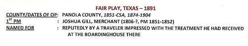 Fair Play TX, Panola County info