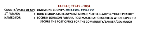 Farrar TX Limestone County 1894 Postmark