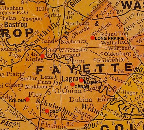 TX Fayette County vintage map