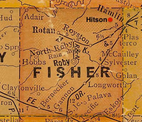 Fisher County TX vintage map
