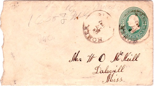 Homer TX Angelina Co 1882 Postmark
