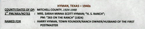 Hyman, TX, Mitchell County info