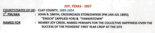 Joy TX postal information