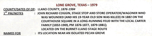 Lone Grove, TX Llano County post office info