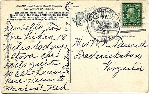 Luxello, TX, Bexar Co, 1916 Postmark