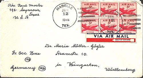 Mabelle, TX Baylor County 1948 postmark