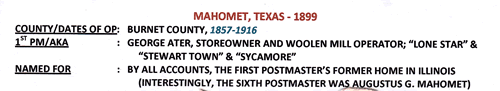 Mahomet TX post office info