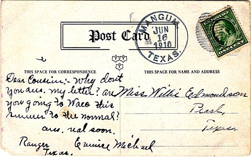 Mangum, TX - Eastland County, 1910 canceled postmark 