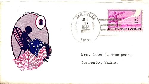Medill, TX, Lamar County  1944 postmark