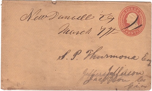 New Danville, Gregg County, TX 1860s postmark