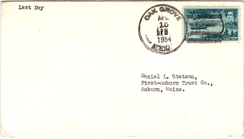 Oak Grove  TX - Bowie County 1954 Postmark