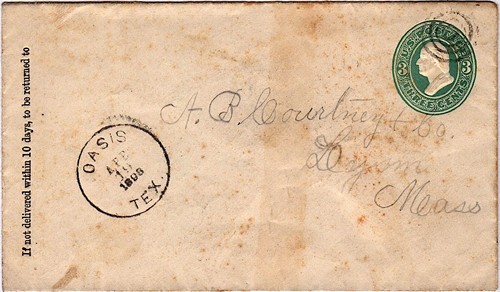Dallas  County Oasis TX 1898 Postmark