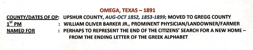 Omage TX 1891 Postmark info