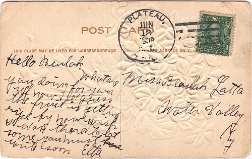 Plateau TX Culberson County 1908 Postmark