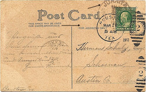 Loving County, Juanita, TX 1910 postmark