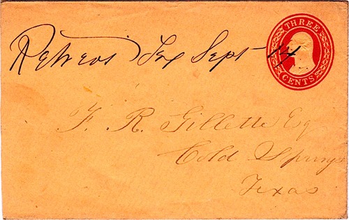 Retreat, Texas, Grimes County 1850s postmark