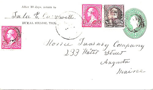 Rural Shade TX Navarro County 1897 postmark