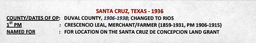 Santa Cruz, TX 1936 postmark