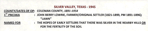 Silver Valley TX, Coleman Co, 1945 Postmark 