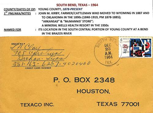 South Bend TX Young Co 1964 Postmark 
