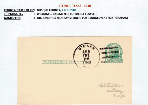 Steiner TX 1940 Postmark