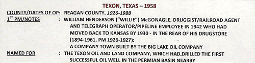 Texon, Reagan County TX  post office into