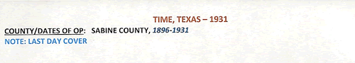 Time, TX last day cover info