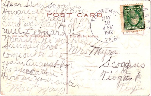 Tolbert TX 1912 Postmark