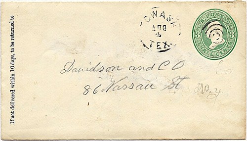 Texas Postmark - Towash TX Hill County 1874 Postmark 