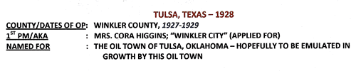 Winkler County Tulsa TX info