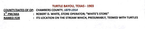 Chambers  County Turtle Bayou TX 1903 info
