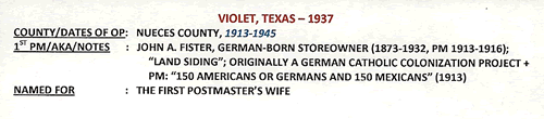 Violet, TX Nueses County  post office info