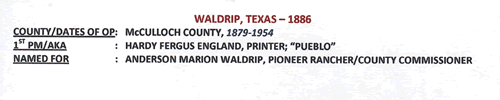 Waldrip TX info