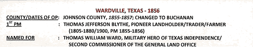 Wardville, TX 1856 postmark