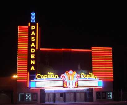 Lighted marquee, Capitan Theatre, Pasadena, Texas