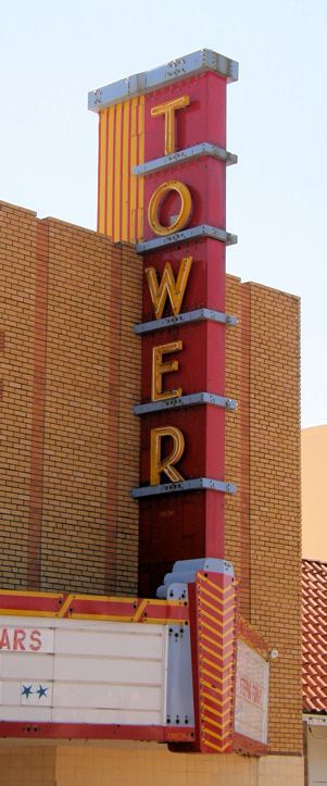 Post TX - Tower Theatre neon sign