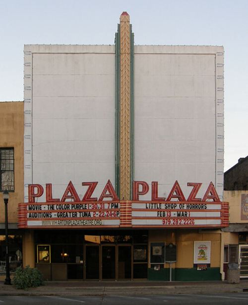 Wharton TX - Plaza Theatre with neon 