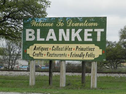 Blanket TX welcome sign