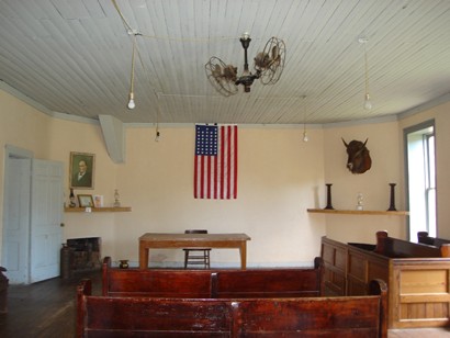First Taylor county courthouse courtroom, Buffalo Gap, Texas