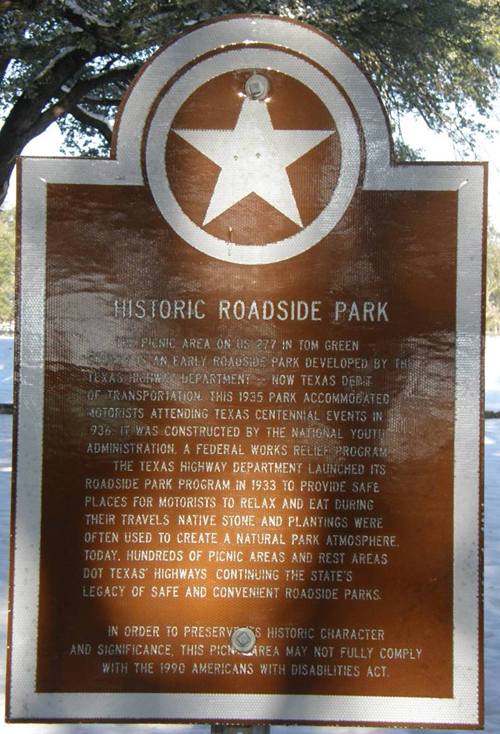 Christoval Texas - Historic Roadside Park 
