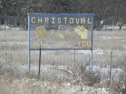 Christoval Texas - Welcome Sign
