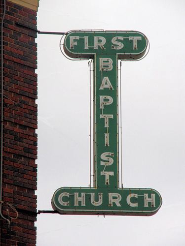 Cisco TX - First Baprist Church old neon 