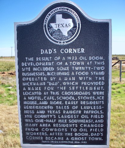 TX - Dad's Corner Historical Marker